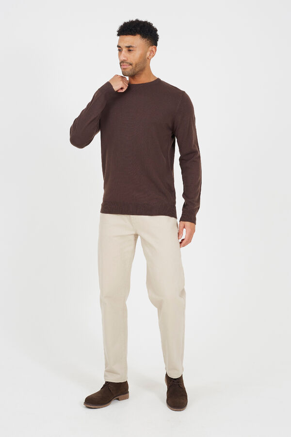 Brave Soul Jersey cuello redondo marr&oacute;n