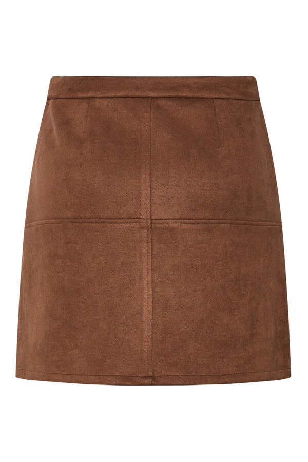Pieces Saia curta camur&ccedil;a castanho