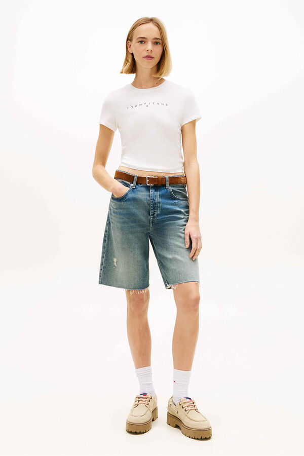 Tommy Jeans T-shirt slim manga curta branco