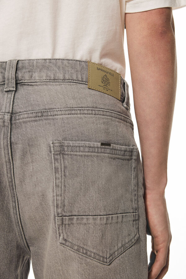 Springfield Jeans regular cinzentas, lavagem m&eacute;dia cinzento