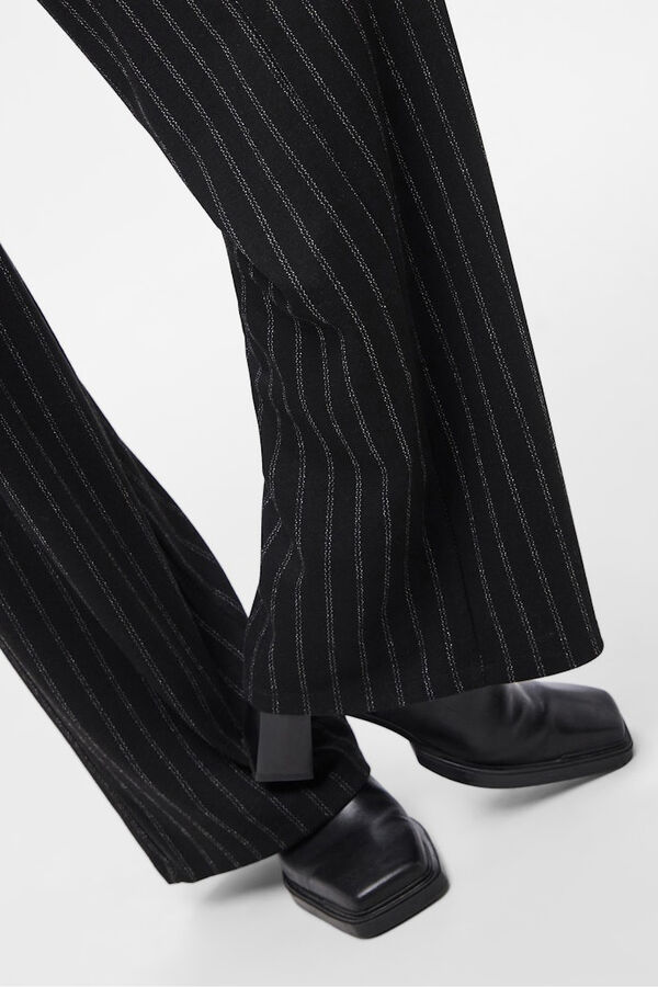 Pieces Pantal&oacute;n rayas tiro alto recto negro