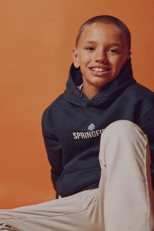 Springfield Kids Sudadera capucha logo ni&ntilde;o azul