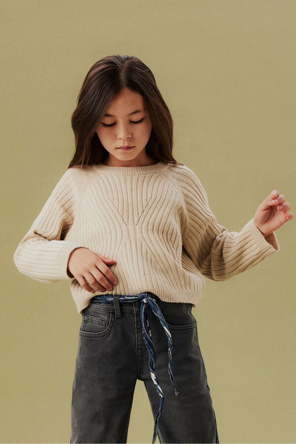 Name It Jersey acanalado de ni&ntilde;a gris