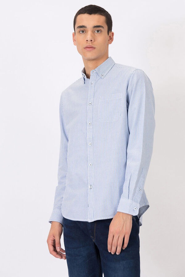 Tiffosi Camisa Regular Fit Oxford Rayas azul