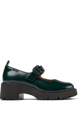 Camper Merceditas de piel para mujer verde