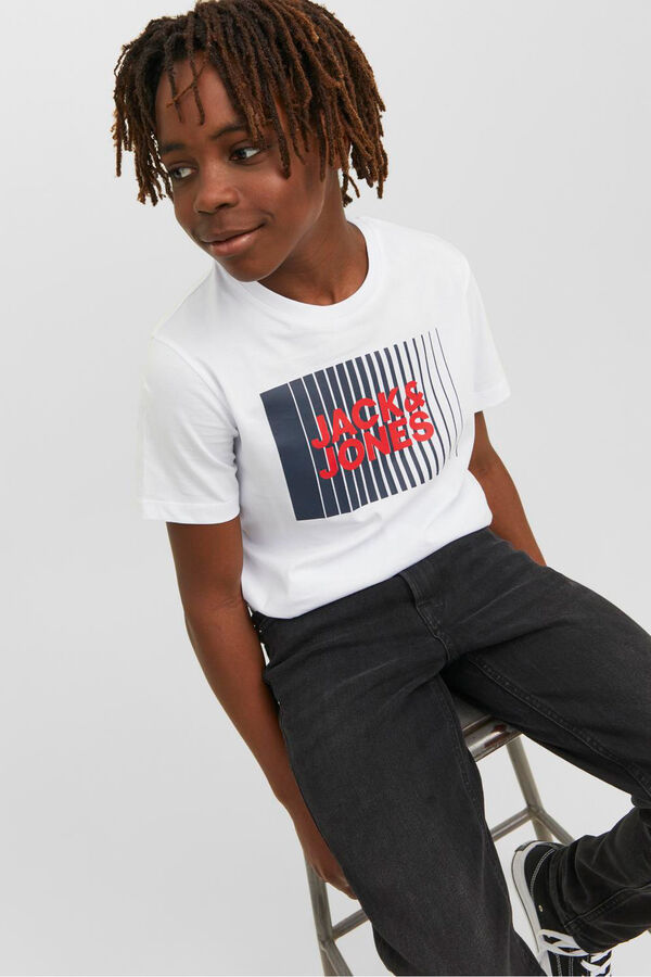 Jack & Jones Junior Camiseta estampada regular fit branco