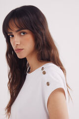 Springfield Camiseta botones hombros blanco