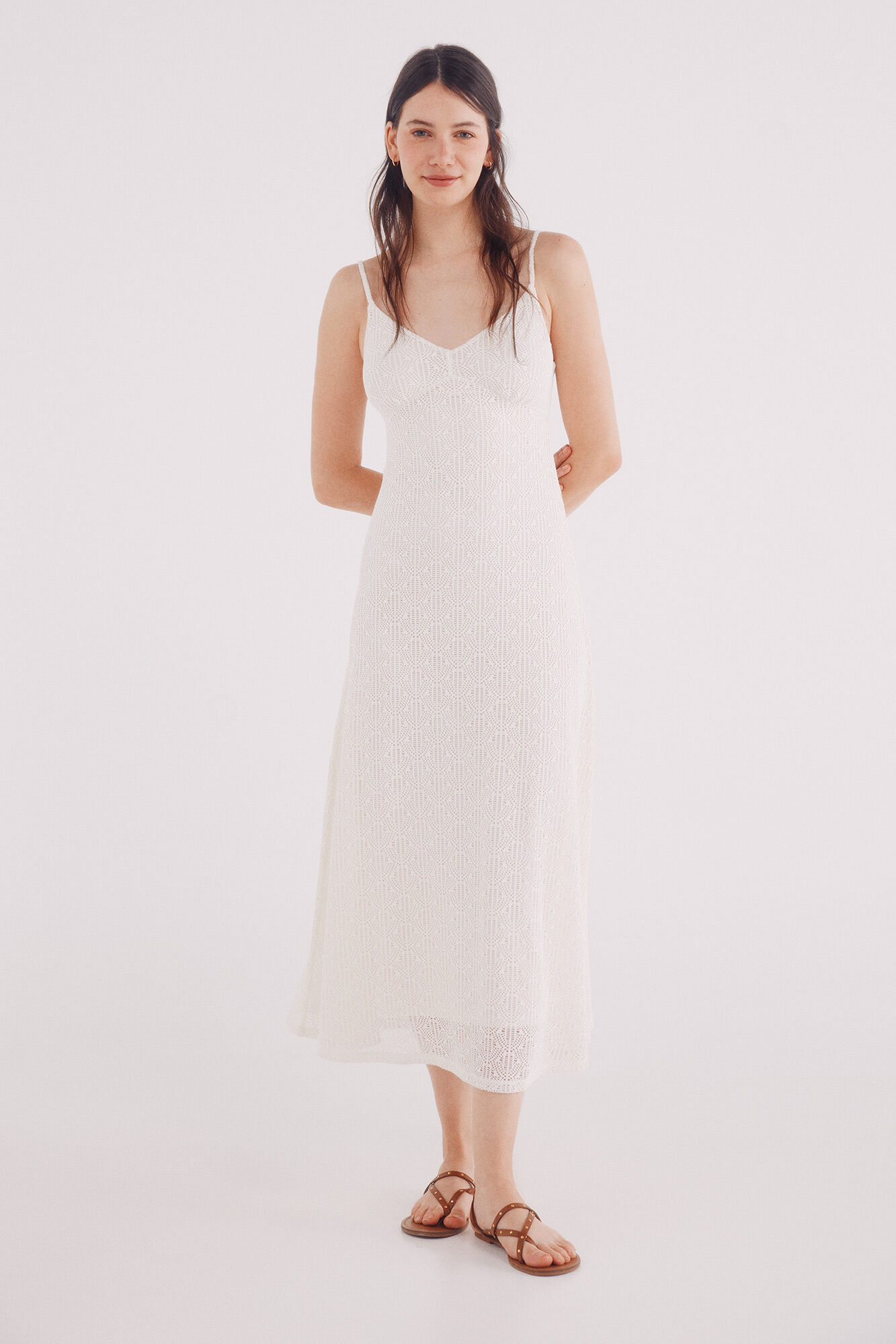 Springfield Vestido midi estructura tirantes finos