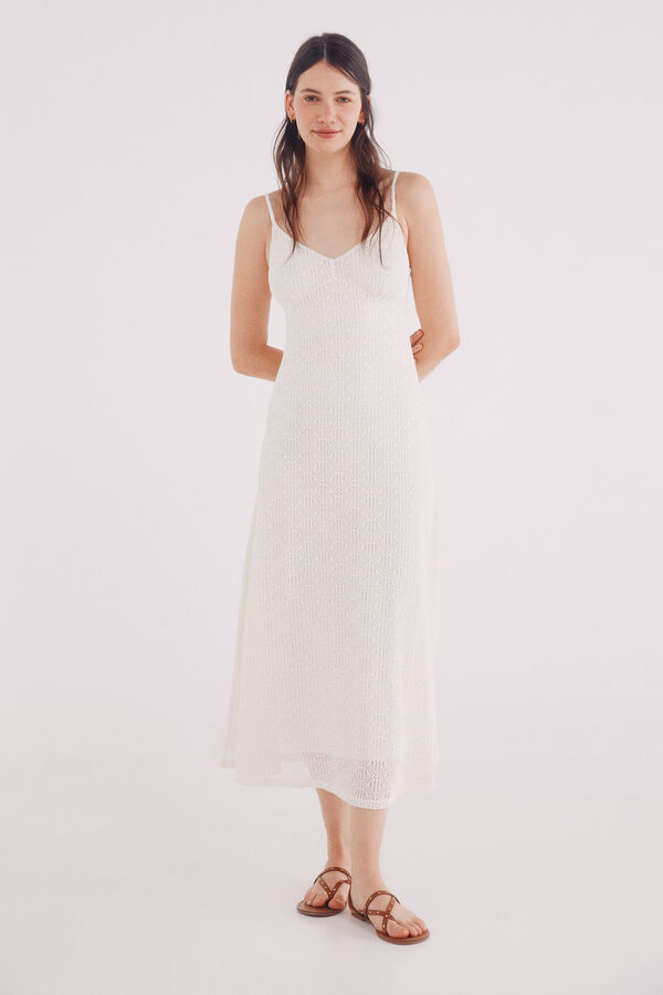 Springfield Vestido midi estructura tirantes finos amarillo