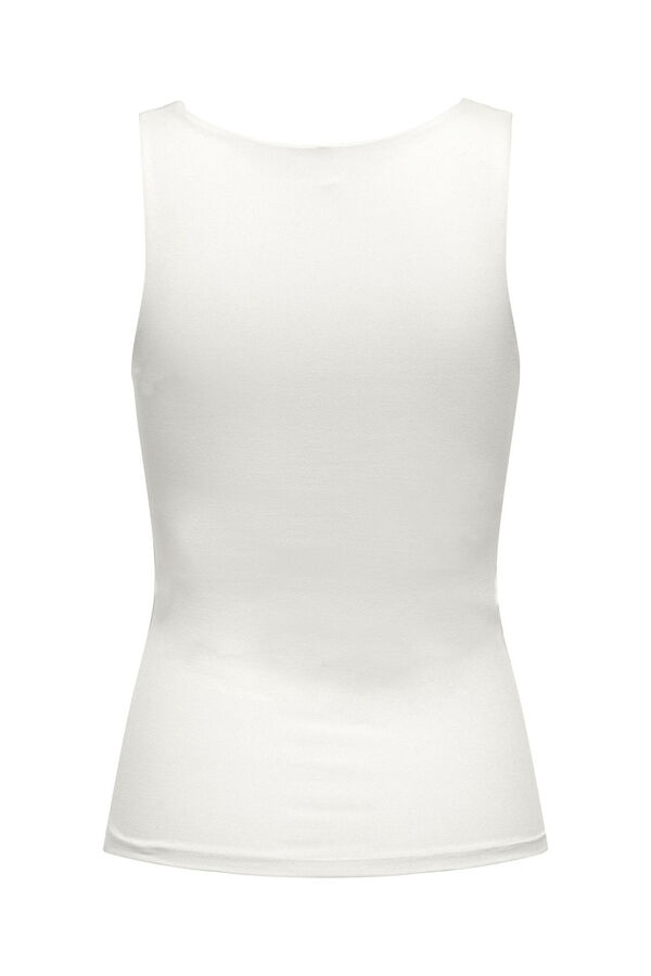 Only Camiseta cuello cuadrado blanco