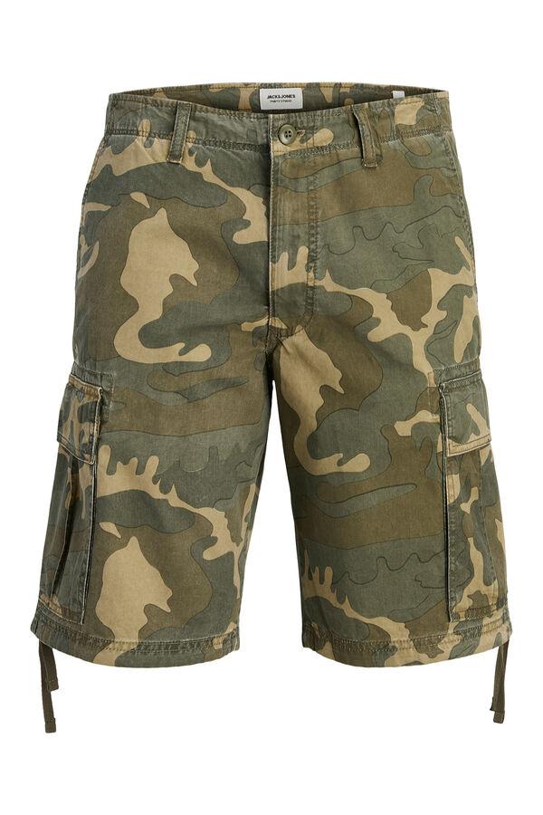 Jack & Jones Bermuda relaxed camuflagem verde