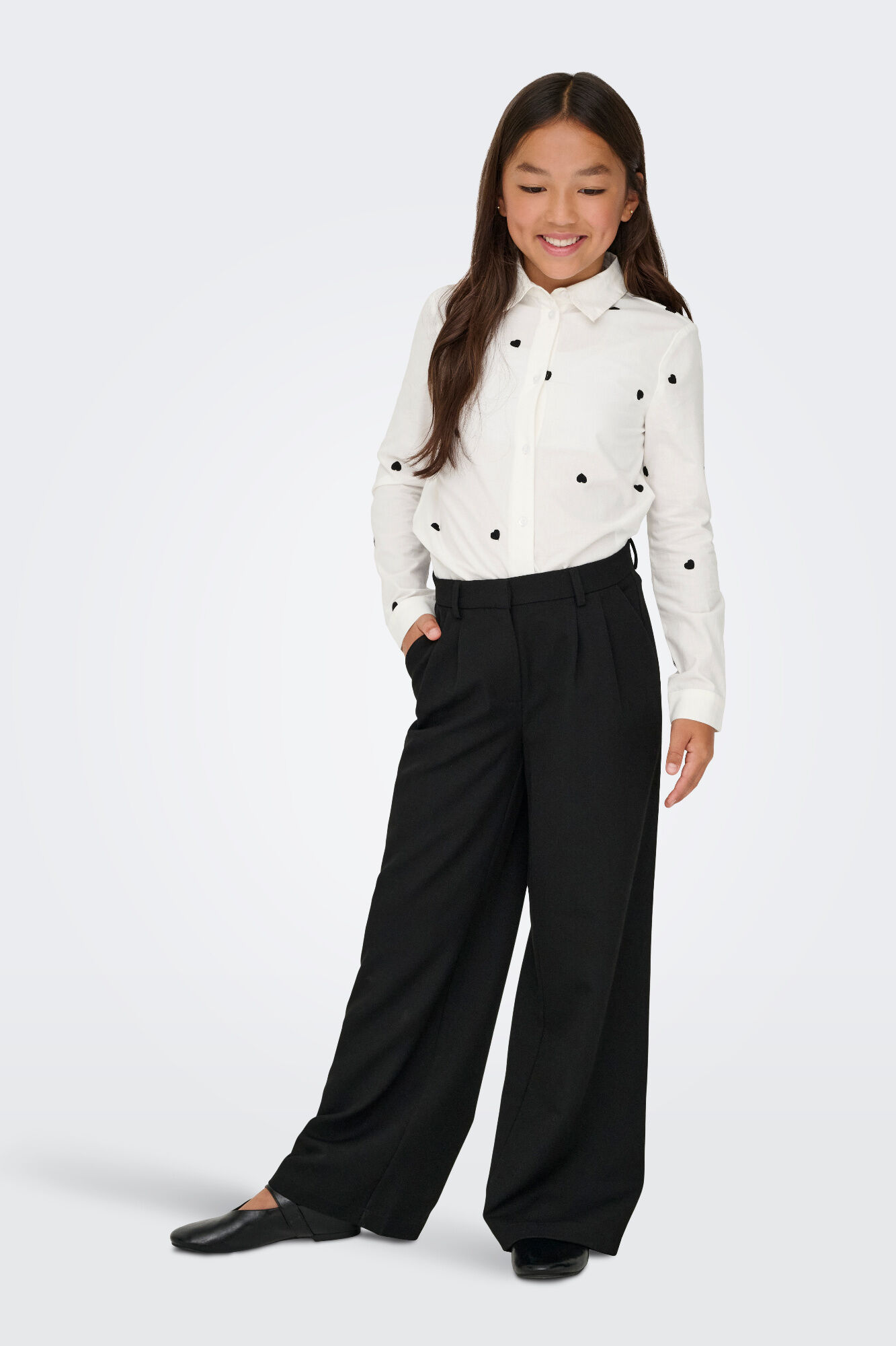 Only Girls Camisa bordado coraz&oacute;n ni&ntilde;a