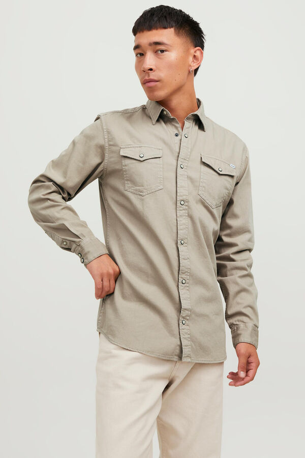 Jack & Jones Camisa vaquera beige