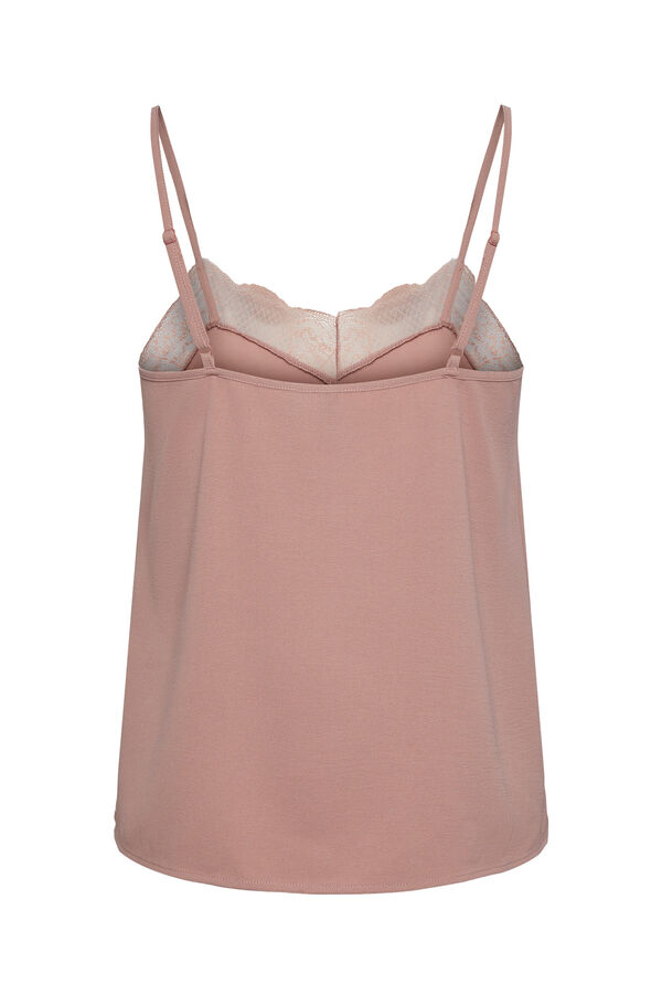 Pieces Blusa lencera de tirantes. morado/lila