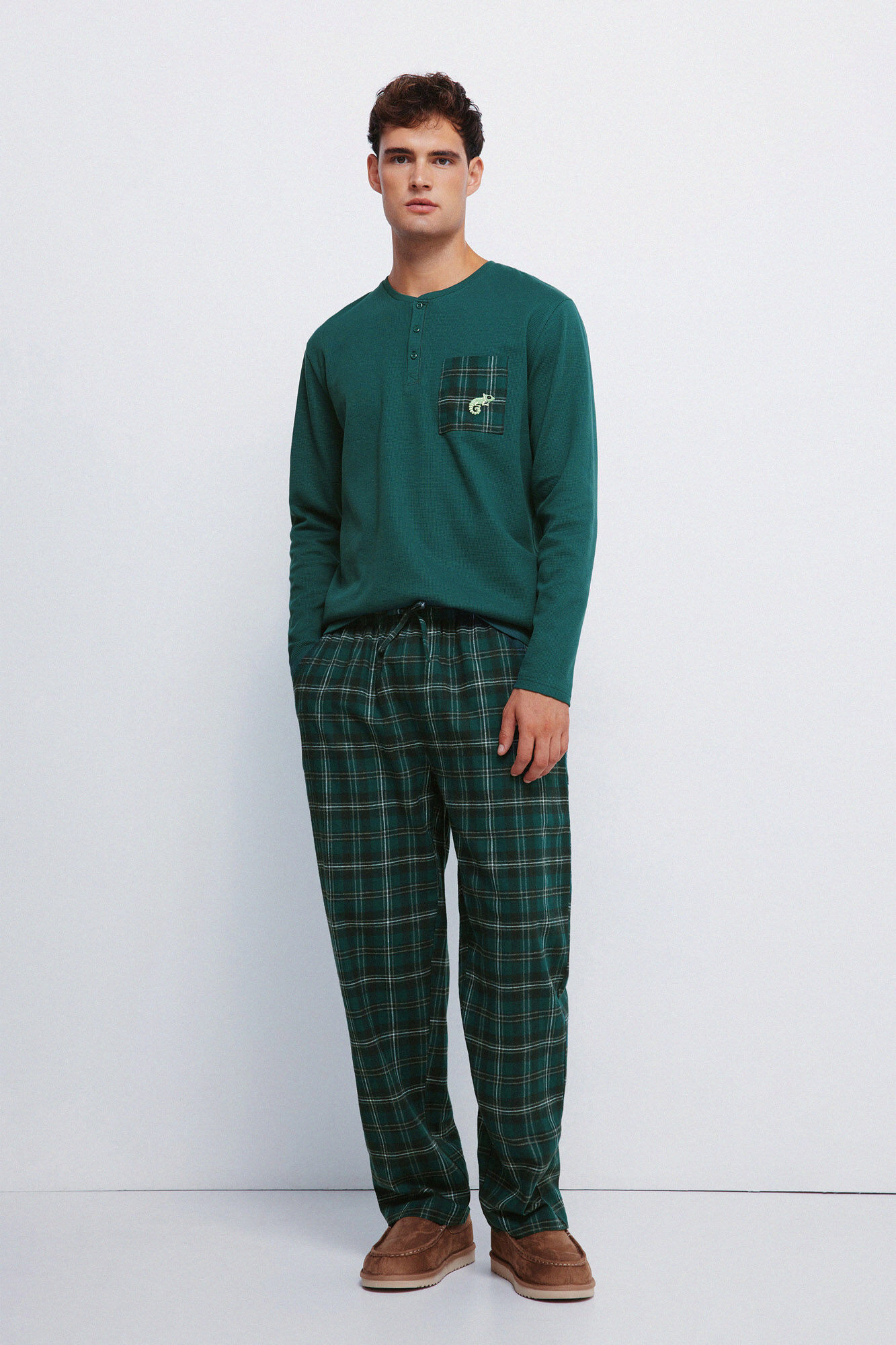 Springfield Pijama comprido com cal&ccedil;a xadrez