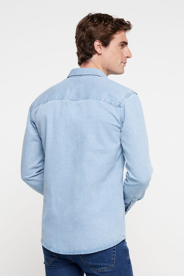 Springfield Camisa denim bolso mix azul