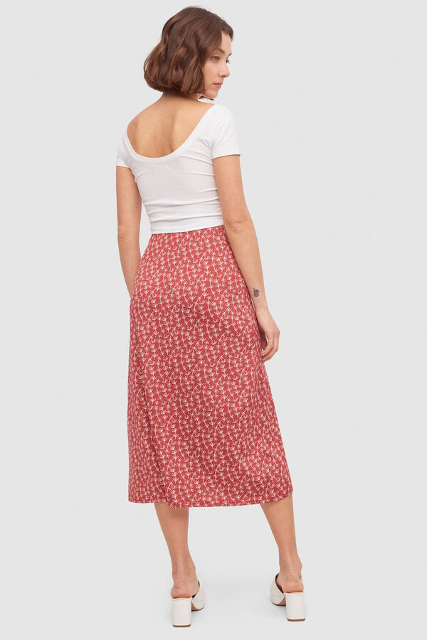 Inside Falda Midi Con Estampado rojo