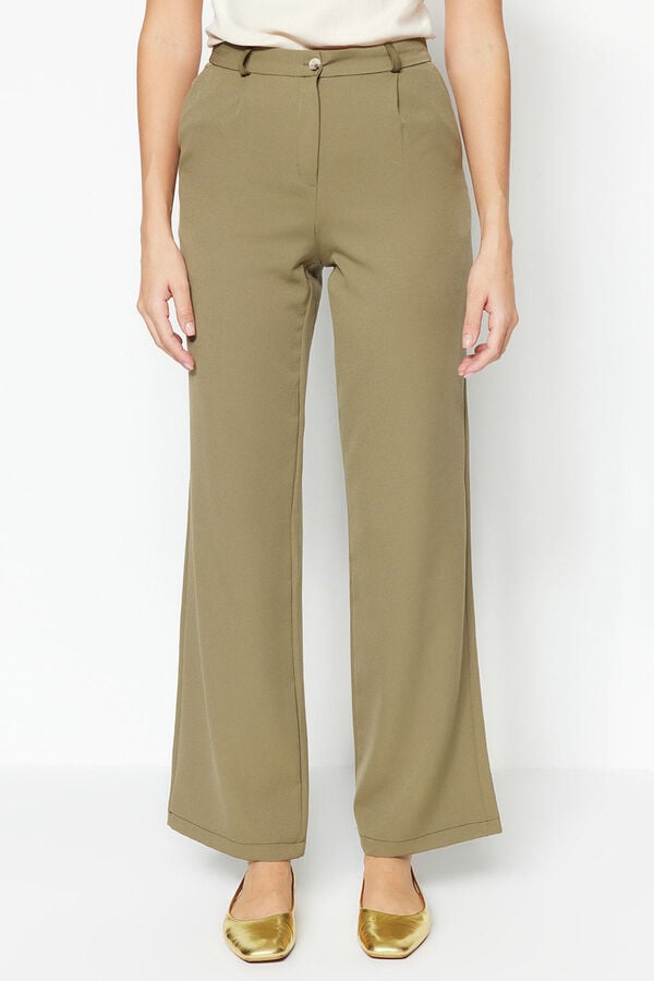 Trendyol Cal&ccedil;as plissadas bege