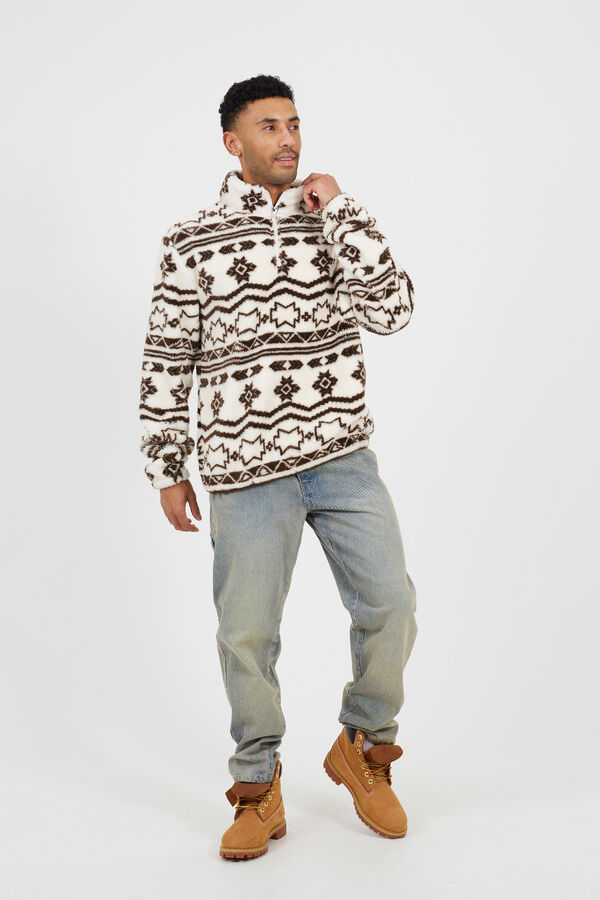 Brave Soul Sudadera cuello cremallera blanco