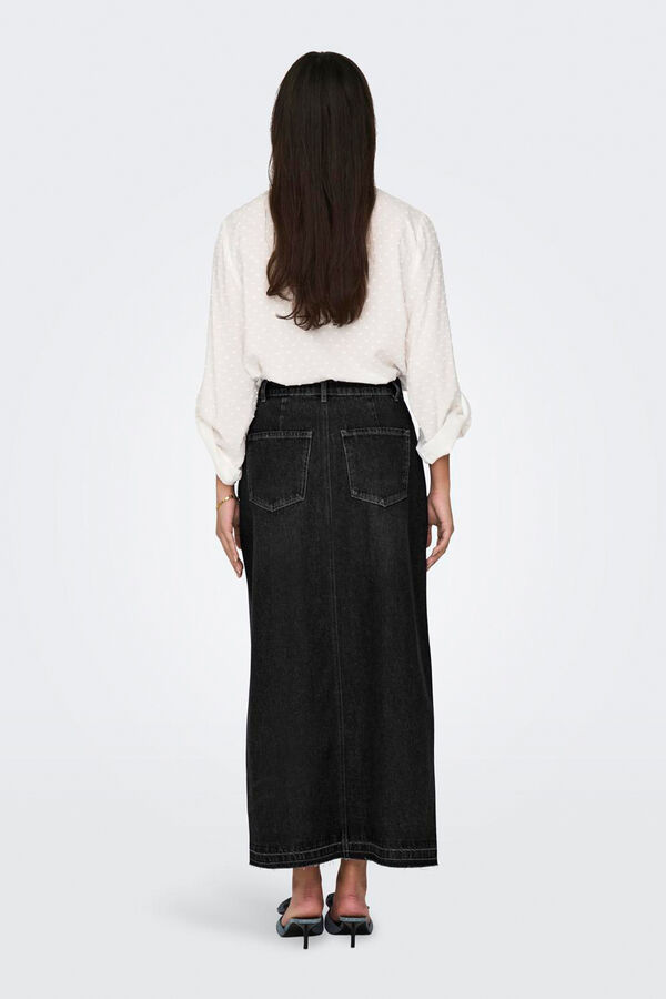 JDY Saia de ganga comprida preto