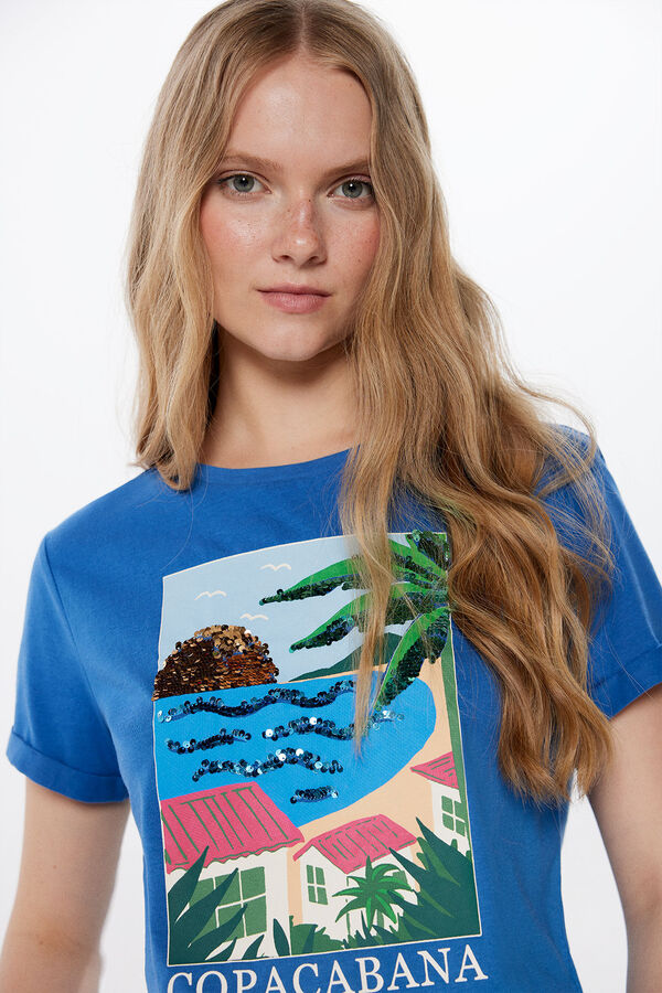 Springfield Camiseta Gr&aacute;fica Paisaje azul