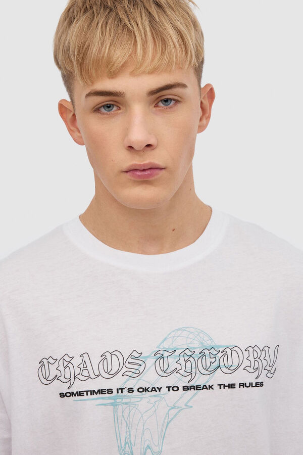 Inside Camiseta Estampado Calavera blanco