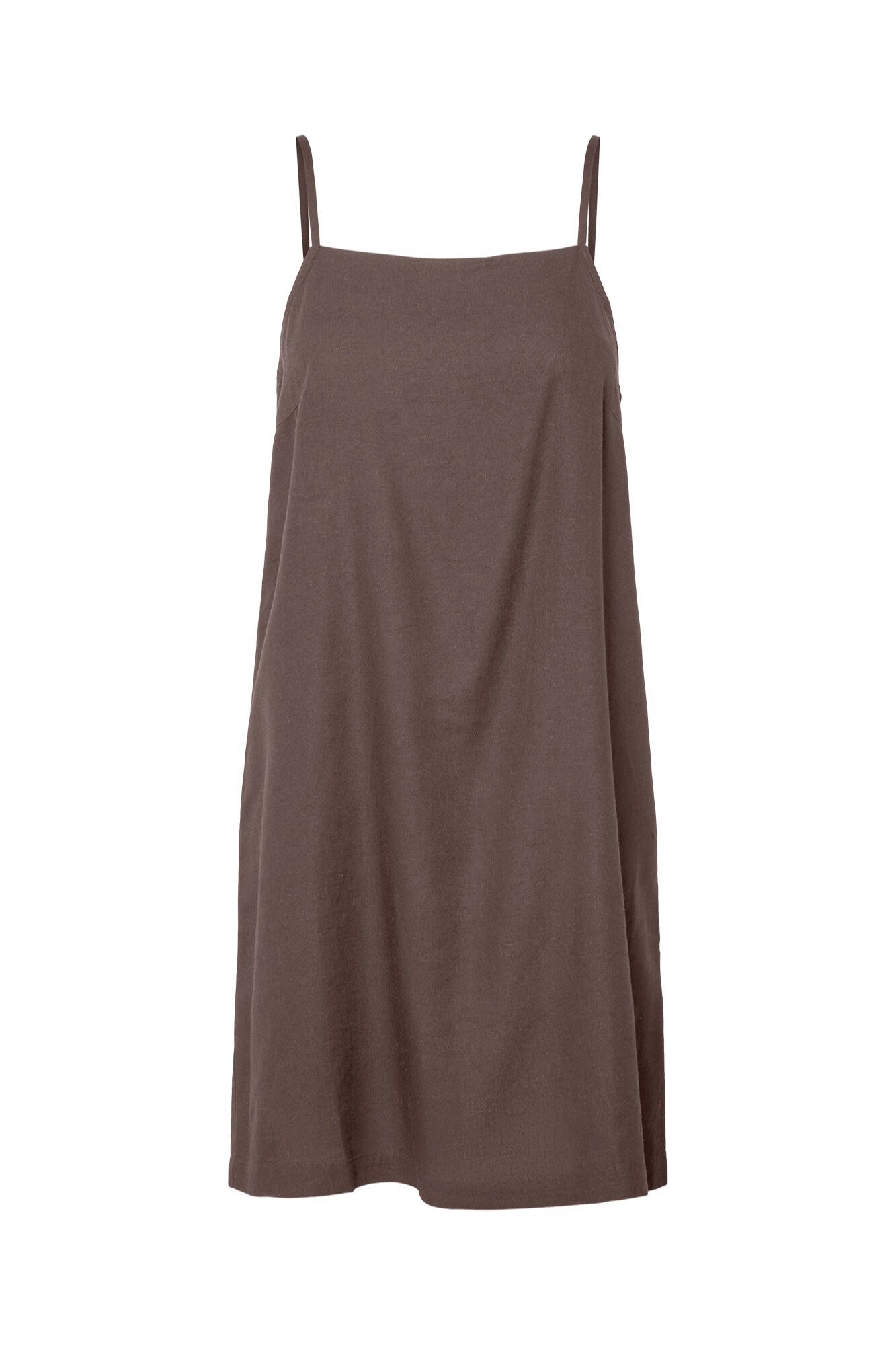 Pieces Vestido curto de linho com al&ccedil;as