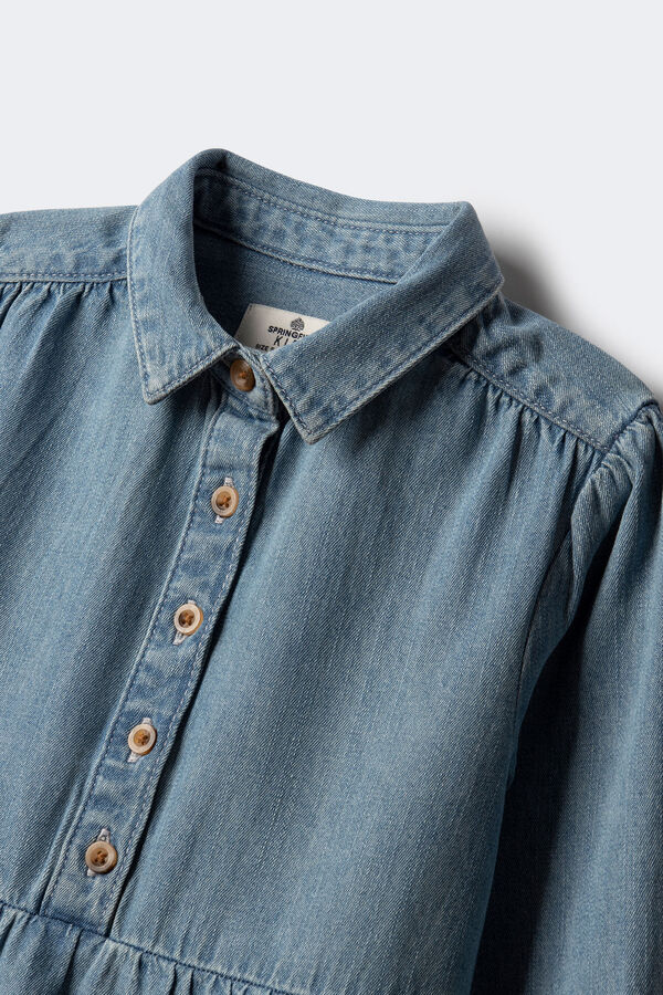 Springfield Kids Vestido camisa denim de menina azul