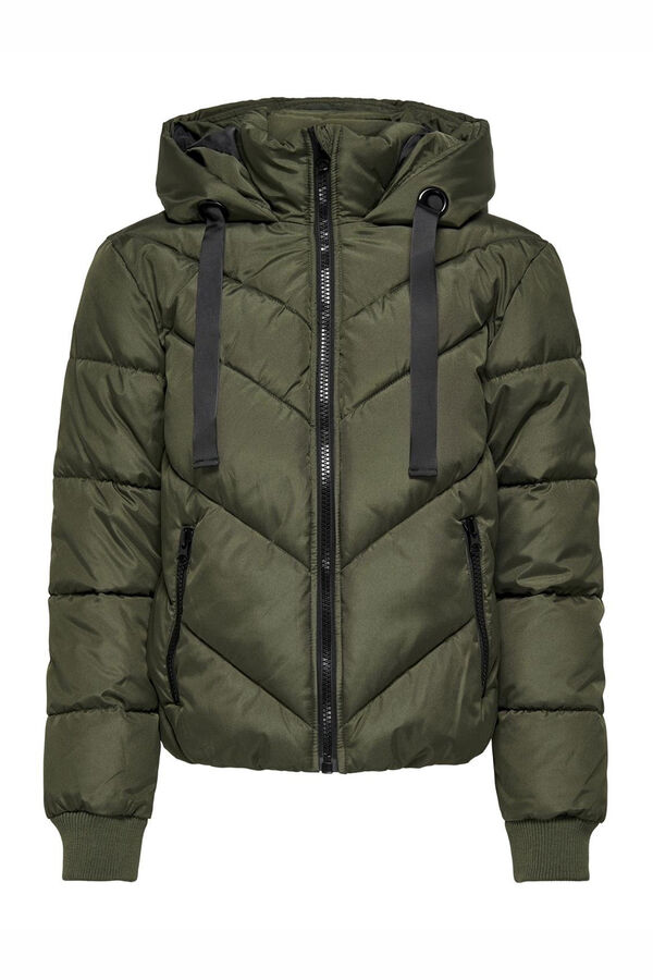 JDY Plum&iacute;fero corto acolchado verde