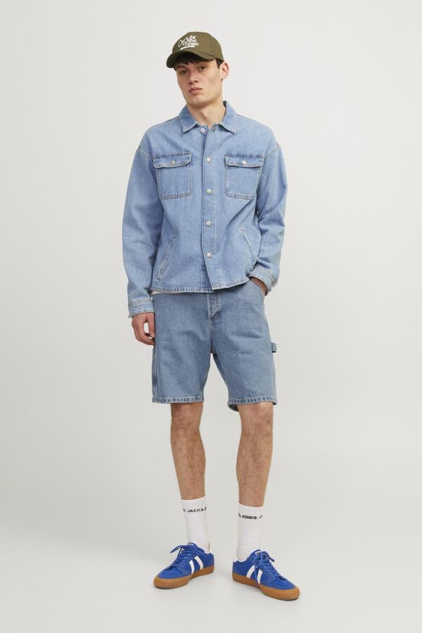Jack & Jones  Cal&ccedil;as curtas de corte folgado azul