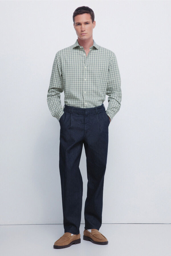 Springfield Camisa xadrez pequena verde