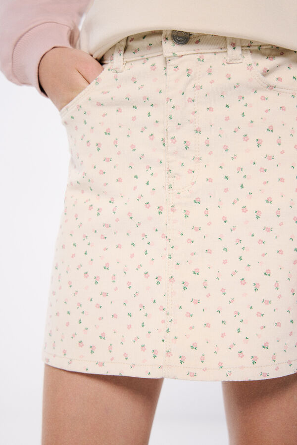 Springfield Kids Saia micro bombazina estampada de menina castanho