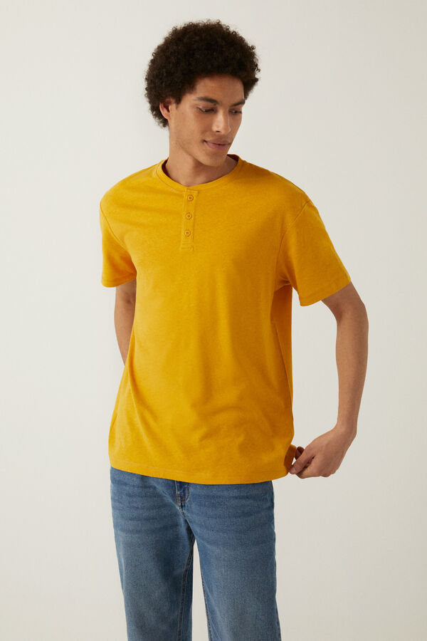 Springfield Camiseta lino dorado