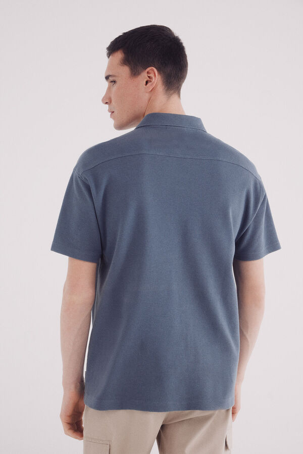 Springfield Camisa p&oacute;lo waffle de regular fit azul