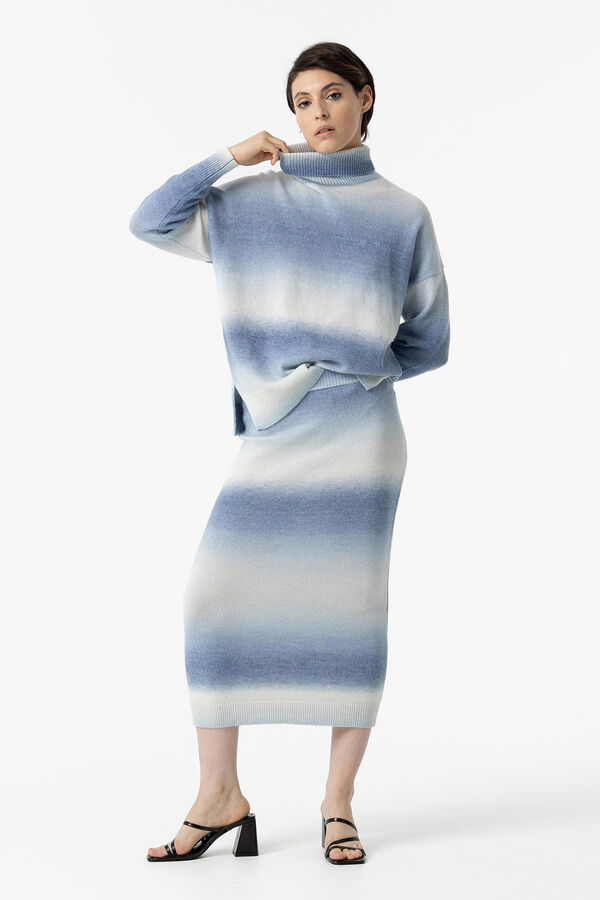 Tiffosi Saia Midi de malha dégradé azul