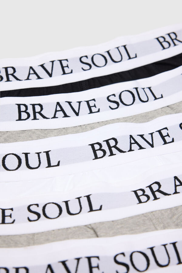 Brave Soul Pack de 5 boxers con logo blanco