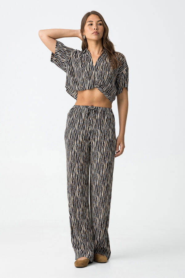 Tiffosi Pantal&oacute;n Culotte Estampado negro