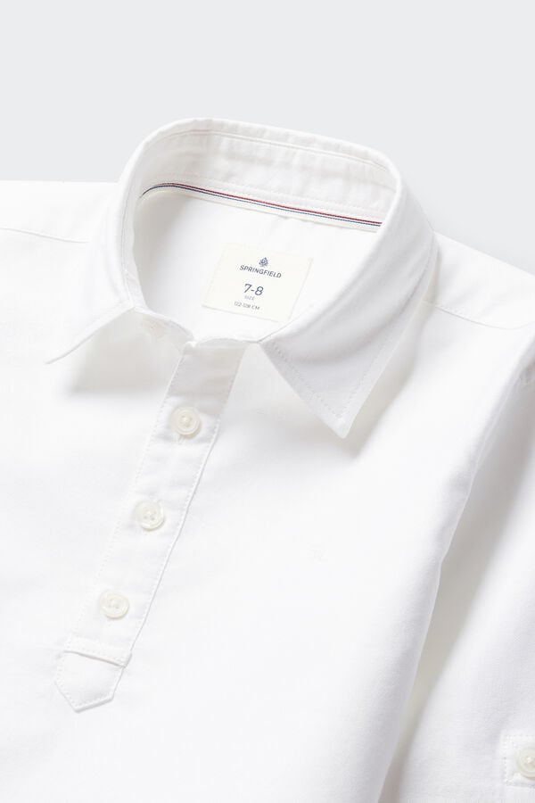 Springfield Kids Camisa oxford polera ni&ntilde;o blanco