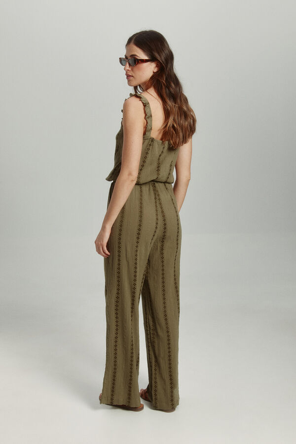 Only Pantal&oacute;n wideleg verde