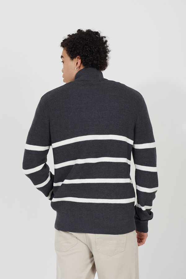 Brave Soul Camisola de malha às riscas cinzento