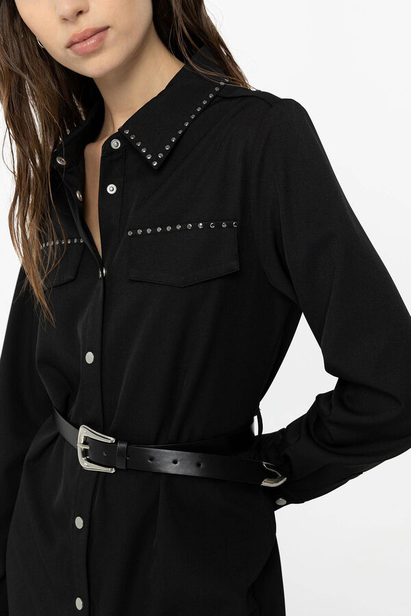 Tiffosi Vestido Camisero con Cintur&oacute;n negro