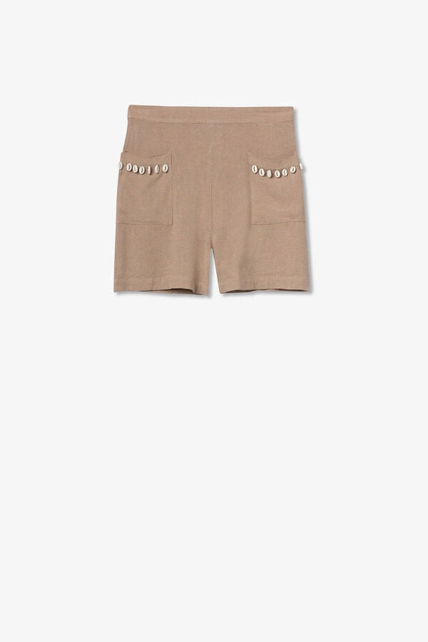 Tiffosi Shorts de malha com apliques cru