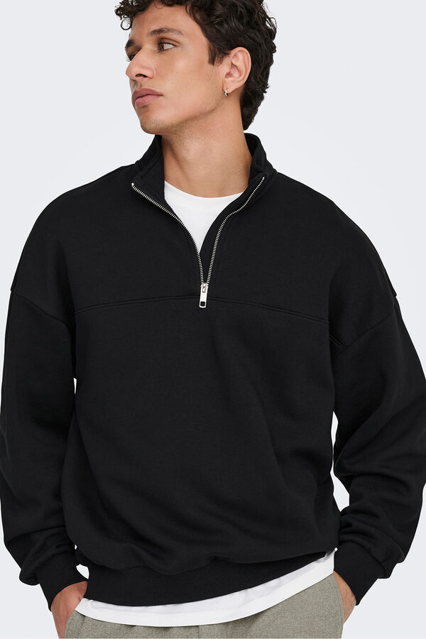 Only & Sons Sudadera con cremallera. negro
