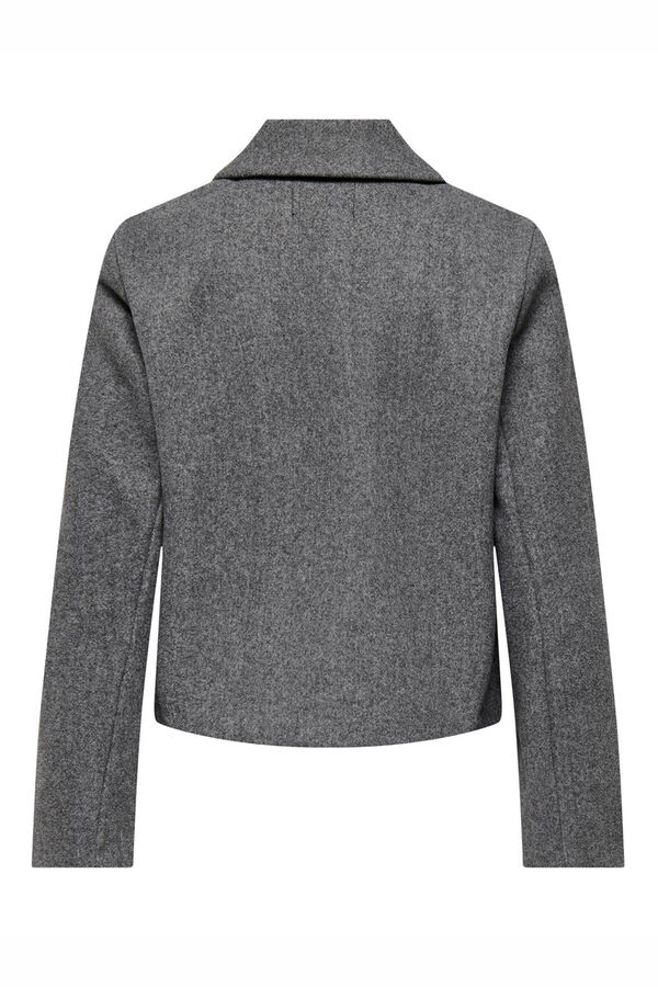 JDY Abrigo de pa&ntilde;o corto gris