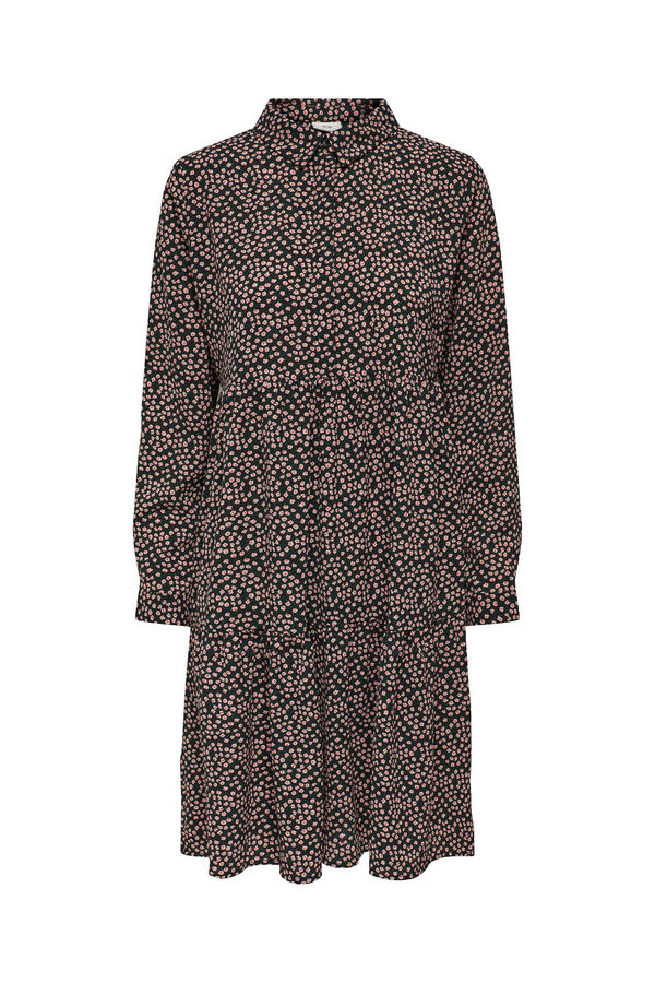 JDY Vestido estampado camisero negro