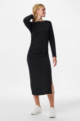 Pieces Vestido midi lurex fruncido cadera negro