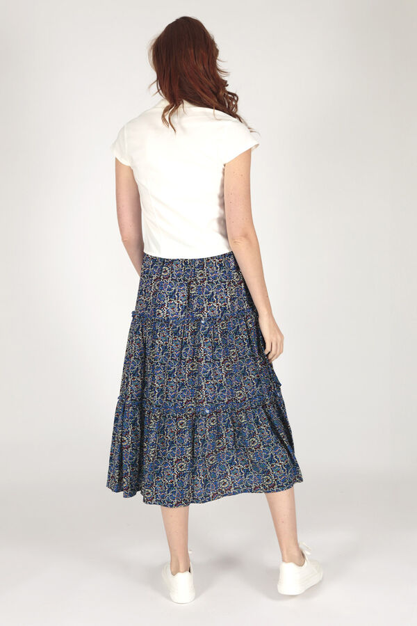 Brave Soul Falda estampada con volantes estampado