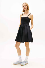 Tommy Jeans Vestido mini de tirantes negro