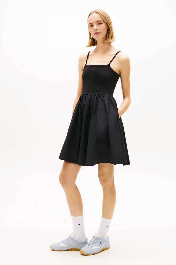 Tommy Jeans Vestido mini de tirantes negro