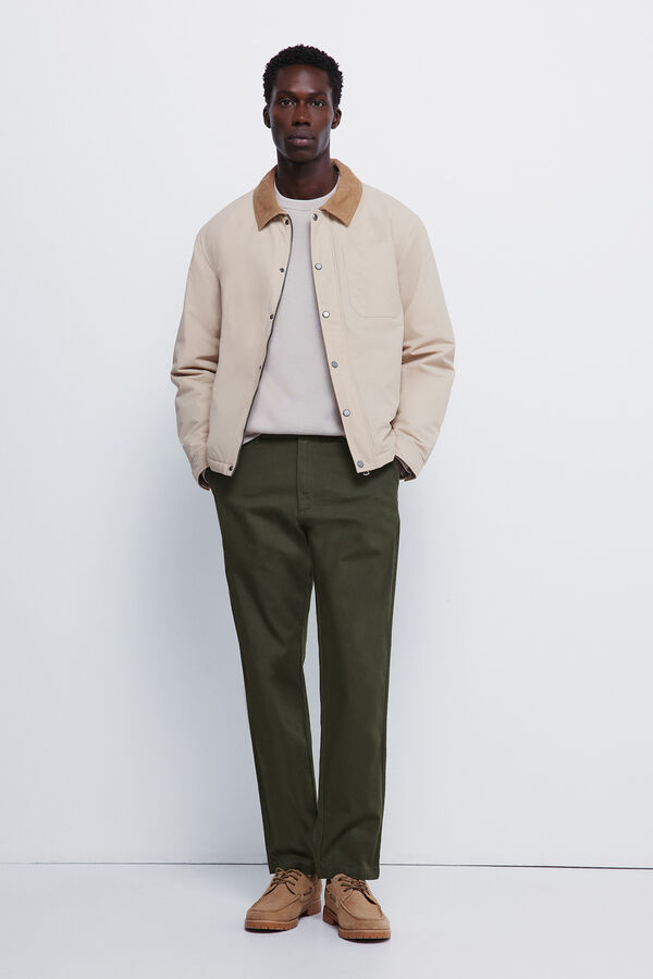 Springfield Pantal&oacute;n chino dobby comfort fit kaki